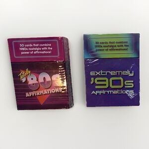 Knock Knock Totally 80s & Extremely 90s Affirmations Deck 50 Cards Each Sealed